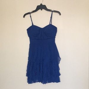 Blue windsor ruffle dress